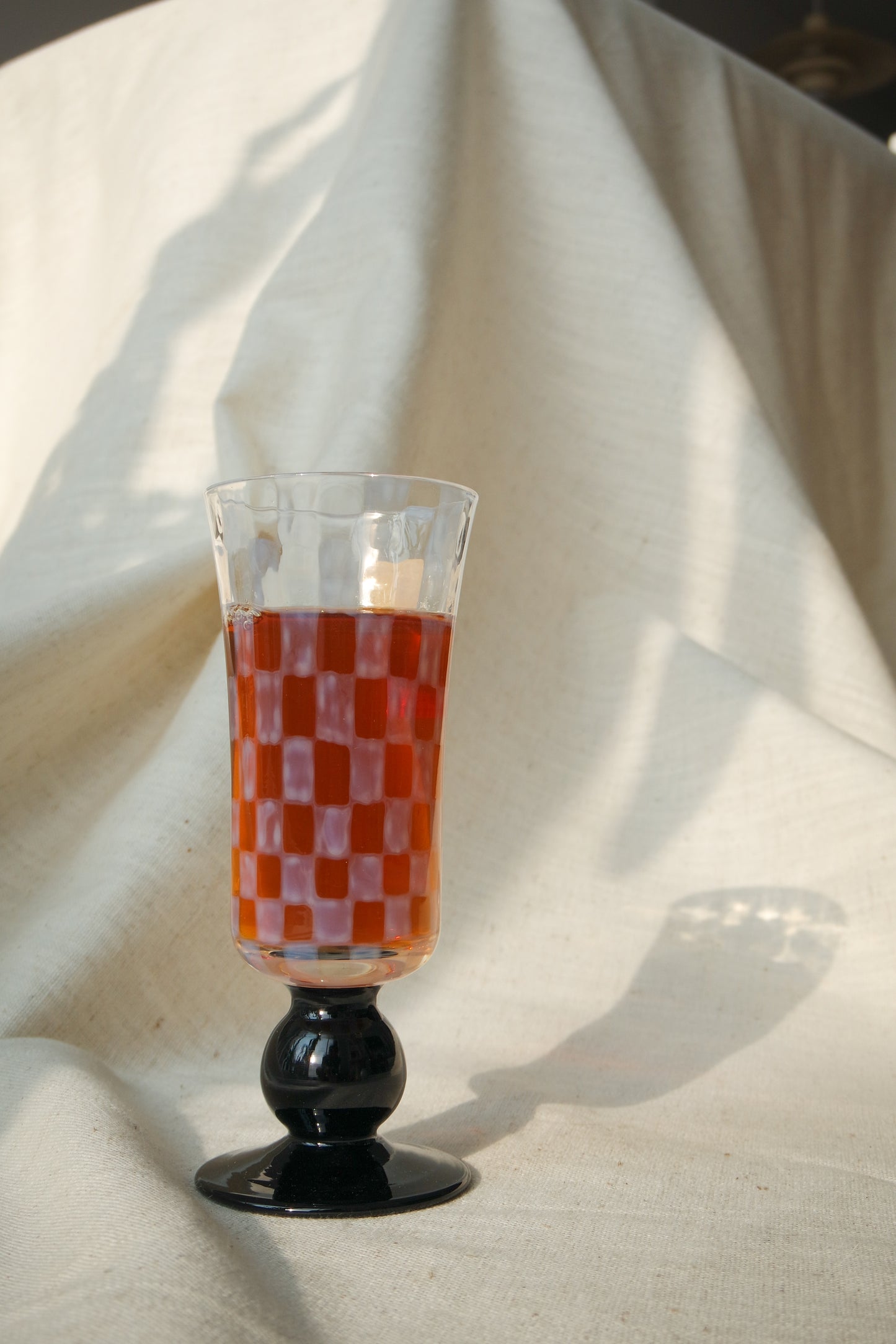 Hirota Glass Taisho Roman Checkered Tile Glass Tall