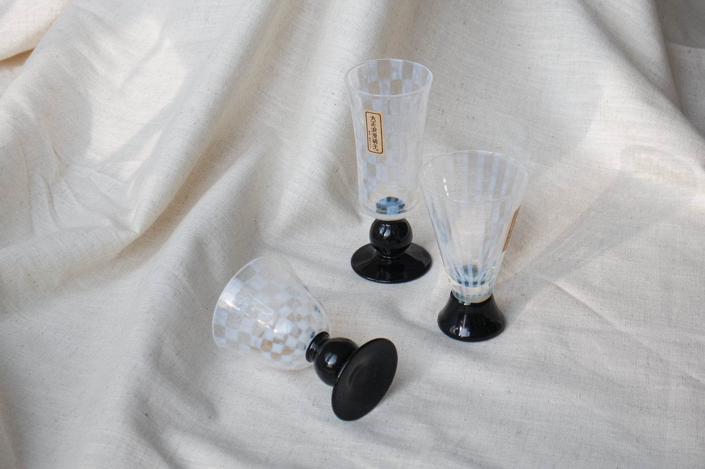 Hirota Glass Taisho Roman Checkered Tile Glass Tall